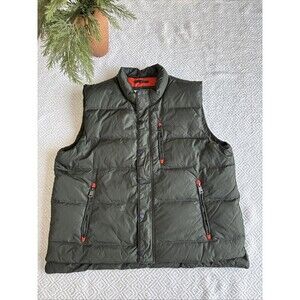 ORVIS Men's Goose Down Vest OD Green Full Zip Puffy Hunting Drab Sz XL